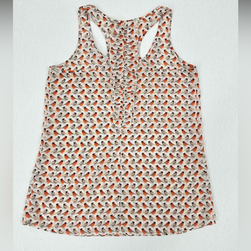 ☺️Sweet Chickadee Print Racerback Tank w/ Ruffles ✨ - Picture 4 of 8